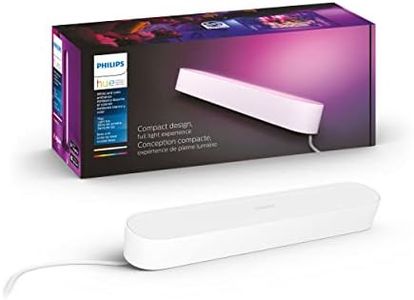 Philips Hue White & Color Ambiance Play Bar Single Kit-White Finish (Hub Required/Power Supply Included) Works with Alexa, HomeKit & Google Assistant