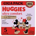 Huggies Ultra Comfort Nappies Size 5 (12-17 kg), Breathable Panties, Disney Design, Giga Pack, 104 Pcs