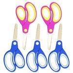 Left-Handed Kids Scissors by Galadim (Pack of 5, Rounded-tip, 13.2 cm) - Lefty Soft Touch Blunt School Student Scissors Shears GD-018-CA-14