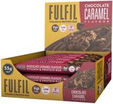 Fulfil Vitamin and Protein Bar (15 x 55 g Bars) — Chocolate Caramel Flavour — 20 g High Protein, 9 Vitamins, Low Sugar