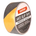 Gebildet Adhesive Anti-Slip Safety Tape, Skid Tape Roll, High Traction Strong Grip Abrasive, Use Indoor and Outdoor (5cm x 10m, Black and Yellow)