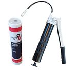 Heavy Duty Grease Gun With 1 Grease Cartridge Bundle Offer, Professional 10,000 PSi Lever Grease Gun with Flexible Hose and Coupler, EP2 Lithium-based Grease, 1 qty 400g/14oz Cartridge, by Agri-Linc