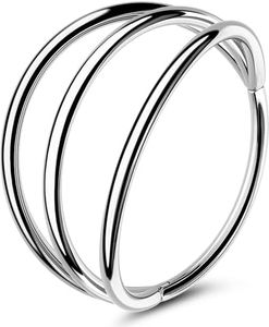 OUFER Body Piercing Anneaux de nez 20 g pour cartilage, hélix, tragus, daith, bijoux à charnière en acier chirurgical 316L