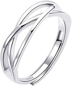 Sterling Silver Adjustable Ring S925 Silver Rings for Women Cubic Zirconia Twist Love Knot Dainty Ring Silver Minimalist Open Finger Rings Silver Thumb Sterling Silver Ring