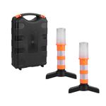 Palmcee Emergency Roadside Flares Kit, 2Pcs Emergency Lights for Vehicles Flares Emergency Road Safety Alert Emergency Beacon with Solid Storage Case, Magnetic Base, Detachable Stand
