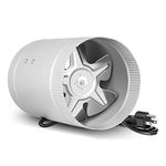 iPower Silent 6 inch Booster Fan 174 CFM Qulet Inline Duct HVAC Exhaust Vent Blower, Low Noise, silver