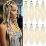 Pre-stretched Braiding Hair Professional Easy Crochet Braid Hair 26 Inch 8 Packs Hot Water Setting Soft Synthetic Braiding Hair Extension for Twist Senegalese Crochet Hair (613#, 26 inch)