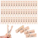 60 Pcs 1.5 Inch Mini Wood Clothes Pins Wooden Natural Clothespins Photo Clips Small Clothes Pins for Pictures, Small Clothes Pegs for Photo Wall Decoration Art Crafts Hanging