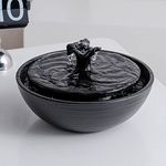 Ceramic Tabletop Fountain for Indoor and Outdoor home decoration Table Desk Office Patio (Black)