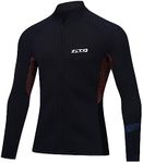 Wetsuit Top Women Men Neoprene Jacket Scuba Divng Wetsuit Shirt 1.5MM Long Sleeve, Front Zip Thermal Wet Suit Tops Vest Underarms and Side Waist with Spandex for SUP Surfing (1.5mm Black Men, L)