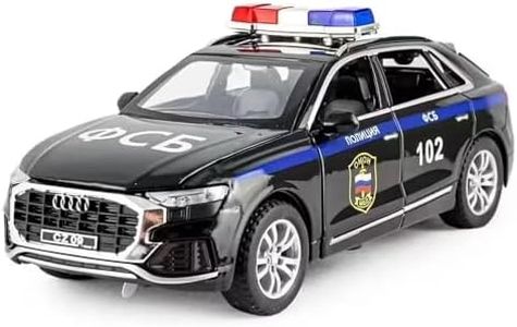 DUNGRANI ENTERPRISE Audi Q8 Police Interceptors 1:32 Diecast Scale Model Alloy Metal Pull Back Toy Car For Kids With Openable Doors&Light,Music Toy Vehicle For Kids-Colors As Per Stock(Design 48)