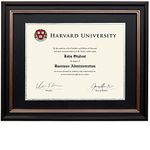 Excello Global Products Photo Document Frame: 8.5x11 with Double Mat Graduation Diploma Certificate Holder Wall Frame (Black/Silver)