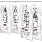 Meetall 4Pack Hanging Vacuum Storage Bag,Reusable Space Saver Compressed Bag with Hangers.2pcs in 26.3x35.4inch(67x90cm) and 2pcs in26.3x43.3inch(67x110cm).Work with Any Vacuum Cleaner.