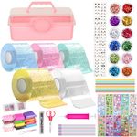 POSAME Nano Tape Bubble Kit for Kids, 70Pcs Nano Tape Squishy Kit DIY Plastic Bubbles with Storage Box, Nano Double Sided Super Elastic Balloons, Nano Glue for Blowing, Fidget Toys for Boys and Girls