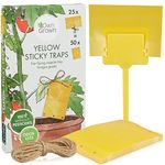 Yellow Sticky Traps Fungus Gnats: 50x Sticky Fly Trap for Indoor Plant – Yellow Sticky Fly Traps – Fungus Gnat Killer – Fruit Fly Trap by OwnGrown