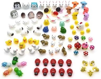 NIBERDA 100 Pcs Mini Resin Animals Figures, Mixed Tiny Plastic Animals Figurines to Hide Miniature Fairy Garden Decorations Accessories