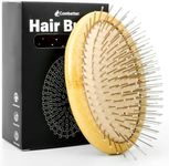 Combetter Metal Hair Brush for Hair Growth(No Handle Design) Combetter, Natural Wood Brush, Mini Hair Scalp Massager Metal Bristles Detangling Brush for Women, Men &Kids