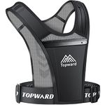 Topward Running Vest Phone Holder for Men Women, Waterproof Cell Phone & Key Pouch, Reflective Hydration Vest Train Free Workout Gear - Lightweight, Breathable Mesh Pockets - Adjustable Waistband,