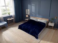 Solaron Queen Solid Navy Korean Mink Blanket