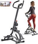 Sunny Health & Fitness Stair Stepper w/Handlebar, Extended Step Range Machine for Climbing Exercise, Compact, Height-Adjustable, Low-Impact & SunnyFit App Enhanced Bluetooth Connectivity – SF-S021001