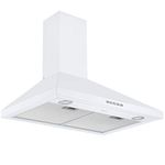 Ancona AN-1546 Convertible Wall-Mounted Pyramid Range Hood, 30 Inches, White, 30"