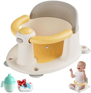 Trankerloop Baby Bath Seat 6 Months & up, Bath Seat for Baby, Infant Bath Seat with Suction Cups, Non-Slip, Detachable,Yellow