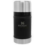 Stanley Classic Legendary Large Food Jar 24 oz | Vacuum Insulated Food Container | Wide Mouth Screw On Lid | Packable for Travel | Stainless Steel with Leakproof Lid | BPA-Free | Black 2.0