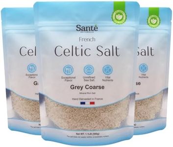 Sante Naturelle Celtic Salt Grey Coarse Sea Salt - 1.1lb (18oz) Pack of 3, Unrefined Organic French Sea Salt, Rich in 82+ Minerals Salt, 100% Natural & Hand Harvested Sal Celtica