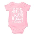 My Nana Loves Me - Funny Cute Baby Bodysuit Premium Quality Infant Romper (Pink, 0-3 Months)