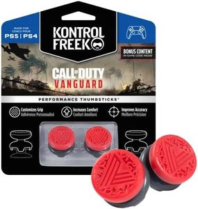KontrolFreek Call of Duty: Vanguard Performance Thumbsticks for Playstation 4 (PS4) and Playstation 5 (PS5) | 2 High-Rise, Hybrid| Red/Black