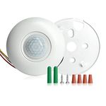 Sensky 12V DC SK019 PIR Motion Sensor Ceiling PIR Detector Sensor Switch Infrared Motion Sensor, Delay Time and LUX Value Adjustable for Alarm System, Corridor, Stair Hall, Balcony, Washroom, Garage