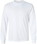 Joe's USA Men's Long Sleeve 50/50 Cotton/Poly T-Shirts-Regular, Big & Tall S-6XL - White - Tall XX-Large XX-Large Tall (47-49)