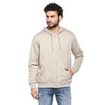 Alan Jones Clothing Men's Cotton Regular Fit Hooded Sweatshirt (Ss-401-Lightgrn-M_Light Green_M)