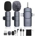 Wireless Lavalier Microphone for iphone Android ipad,Mini Microphone Plug and Play,Wireless Lav Mic Clip on USB C Microphone for Video Recording,Live Streaming,Youtube,Tiktok,Vlog, Interview, Facebook