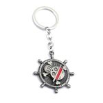 Arkanum One Piece Anima Manga Ship Steering Wheel Spinning Rotating Silver Keychain