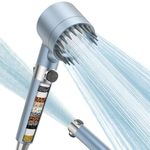 Digiroot High Pressure Shower Head with Filter, Water Saving Shower Head with 1.5m Hose, 4 Spray Modes Economy Hand Shower Head with 15 Levels Filtration, Remove Hard Water and Residual Chlorine