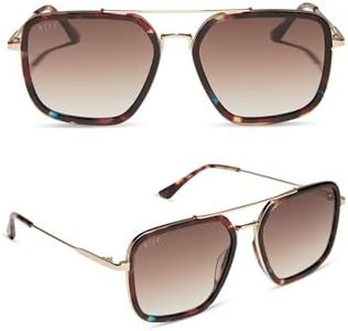 DIFF Jordan Designer Oversized Navigator Sunglasses for Women | Confetti Tortoise + Brown Gradient | 100% UV Protection