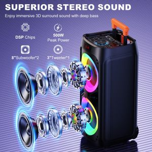 JYX 8-Inch Karaoke Machine with 2 Microphones – Portable Speaker System