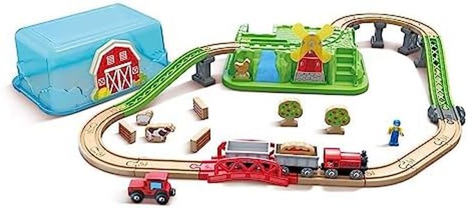 Hape Countryside Train Bucket Set W/Storage Box Kids/Toddler Activity Toy 3+