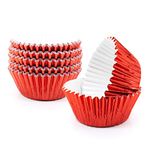 Cupcake Liners Red,GOLF Standard Size Red Foil Cupcake Liners Wrappers Metallic Baking Cups,Muffin Paper Cases, 100 Pack