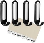 TAILI Damage-Free Hanging Metal Hooks with Adhesive Strips,Heavy Duty Adhesive Hooks for Home Storages and Hanging Decorations, 4 Hooks and 6 Strips Included