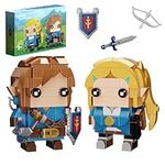 BuildingBoat Link and Princess Building Set, Link Action Figures Holding Master Sword and Hylian Shield,Great Toys Gifts for Fans Kids Adults(306 Pieces)