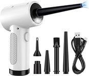 Cordless Compressed Air Duster, 51000RPM, 3 Speed, 6000mAh10W Fast Charging Powerful Keyboard Cleaner with LED Light for Dust Off/Cleaning Computer/Conditioner/Car