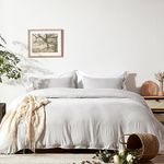 NexHome Light Grey Duvet Cover Sets Twin Size 2 Piece Double Brushed Microfiber Twin Duvet Cover with Button Closure & Corner Tie 1 Breathable and Soft Duvet Cover 68x90 inches + 1 Pillow Sham