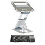 obVus Solutions - Work Well Office Set, Adjustable Laptop Stand with Keyboard, Portable Laptop Stand with Phone Holder and Keyboard with Touchpad, Ergonomic Laptop Accessories