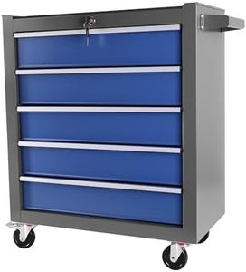 BouPower 5 Drawers Rolling Tool Chest With Wheels, Rolling Tool Chest, Portable Rolling Tool Box On Wheels, Tool Chest Organizer for Garage, Workshop, Home Crafts Use Blue As shown