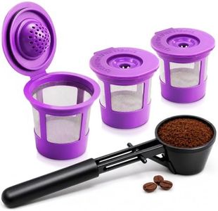 Reusable K Cups Coffee Filter Pod for Keurig 1.0 & 2.0 Machines - Coffee Scoop Funnel and 3 Pack K Cup Filters - Universal Refillable KCups - Fits K-Duo, K-Classic, K-Elite, K-Select, K-Cafe Brewers
