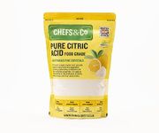 CHEFS & CO Pure Citric Acid Food Grade 1 Kg | Citric Acid Powder | Meat & Drink Preservation & Flavor Enhancer | Anhydrous | 100% Pure Fine Crystals | GMO-Free, Premium Quality, Vegan, Gluten-Free