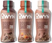 OWYN Only What You Need Doubleshot Dairy Free Keto Protein Coffee Shake, Variety Pack, 0g sugar, 20g plant based protein, 180mg Caffeine, Gluten & Soy Free, Non-GMO, Vegan (12 Pack, 12 Fl Oz Bottles)