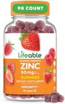 Lifeable Zinc Gummies | 50mg | Great Tasting Natural Flavor Zinc Vitamins | Gluten Free, Vegetarian, GMO-Free Zinc Chewable | for Immune Support | 90 Gummies